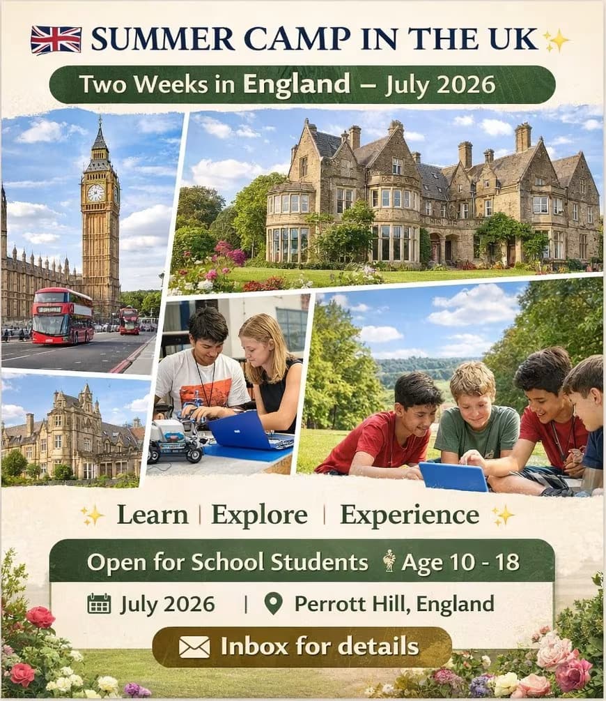 2 weeks Summer Camp in the UK July 2026